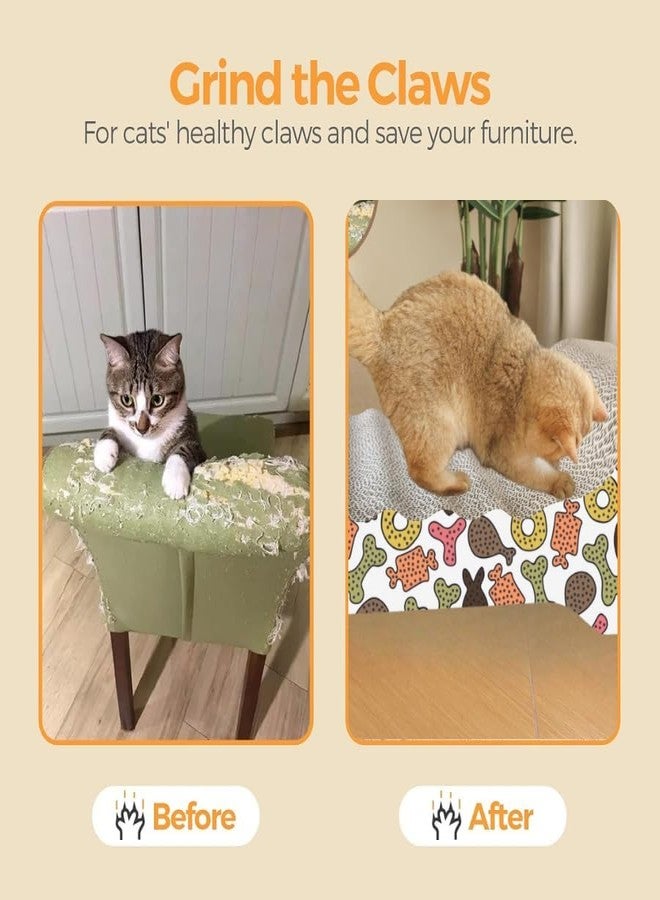 KittuPet Cat Scratching Post Scratcher Cardboard, Recycle Corrugated Waved Cat Board Pads Prevents Furniture Damage Heavy Duty Wave Shaped Chair Scartcher Extra Large - Image 5